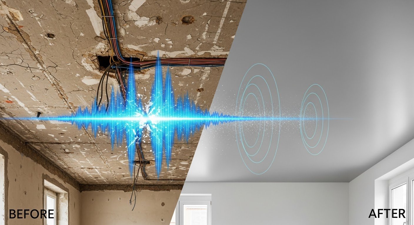 Vorher: Spanndecke vor der Montage